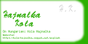 hajnalka kola business card